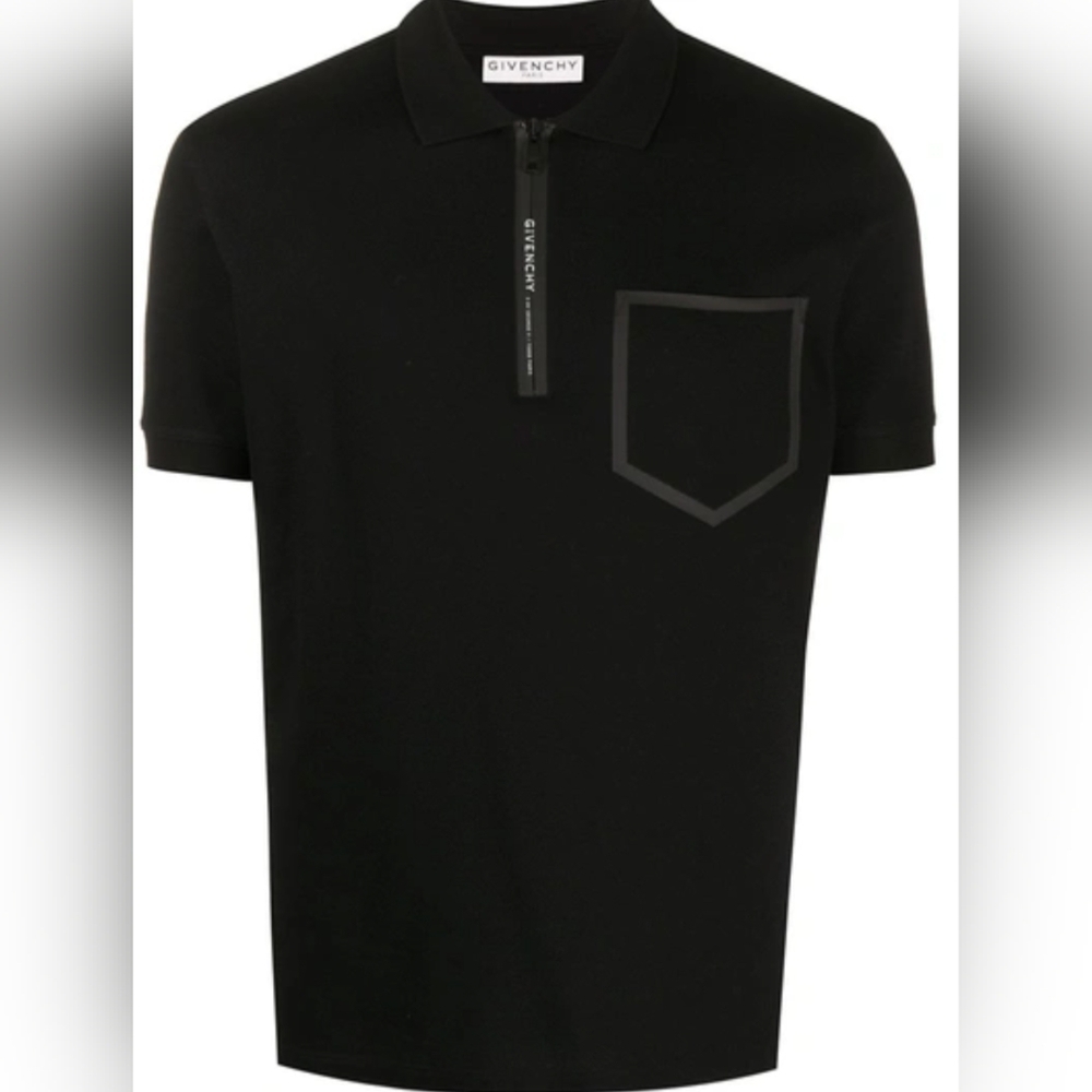 Givenchy Address Slim Fit black Quarter Black Shirt Sleeve Zip Polo Size Men's S